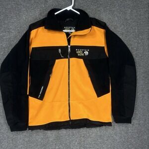 Mountain Hardwear Gore Windstopper Jacket Mens S Orange Black Fleece Full zip